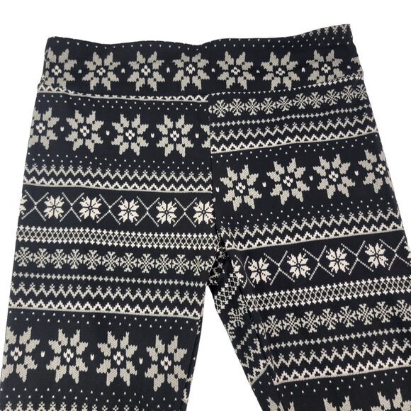 Time & Tru Fair Isle Snowflake Graphic Velour Ankle Leggings – Size Medium NWT - Picture 2 of 13